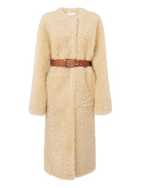 Manteau cocon en cuir - Buttercream