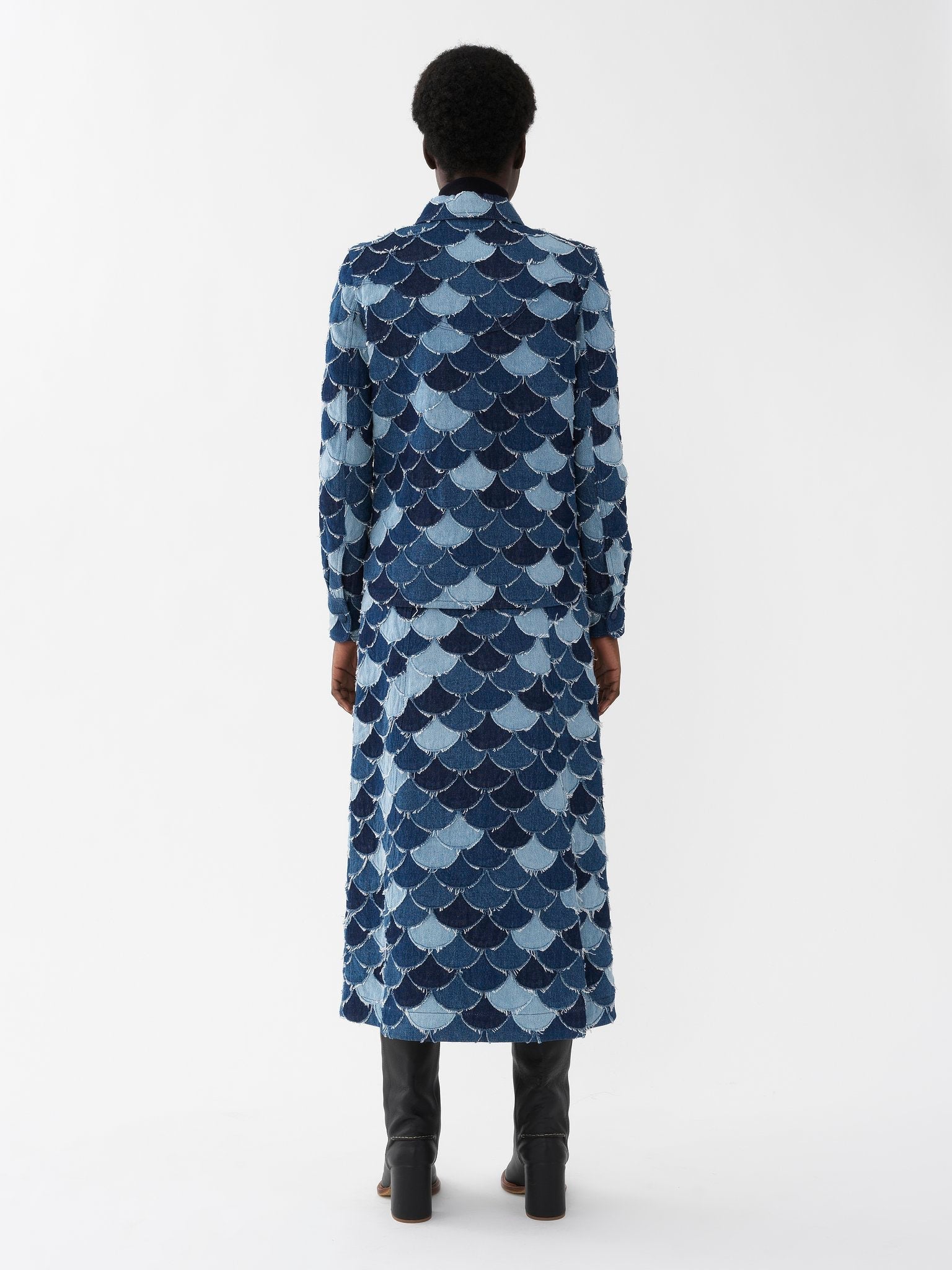 Surchemise à écailles en jean - Denim Blue