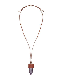 Collier Jemma en laiton et pierre semi préçieuse - Bark Brown