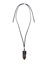 Collier Jemma en laiton et pierre semi préçieuse - Black & Brown
