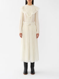 Blouse plissée en laine - Eden White