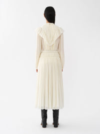 Blouse plissée en laine - Eden White