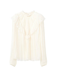 Blouse plissée en laine - Eden White