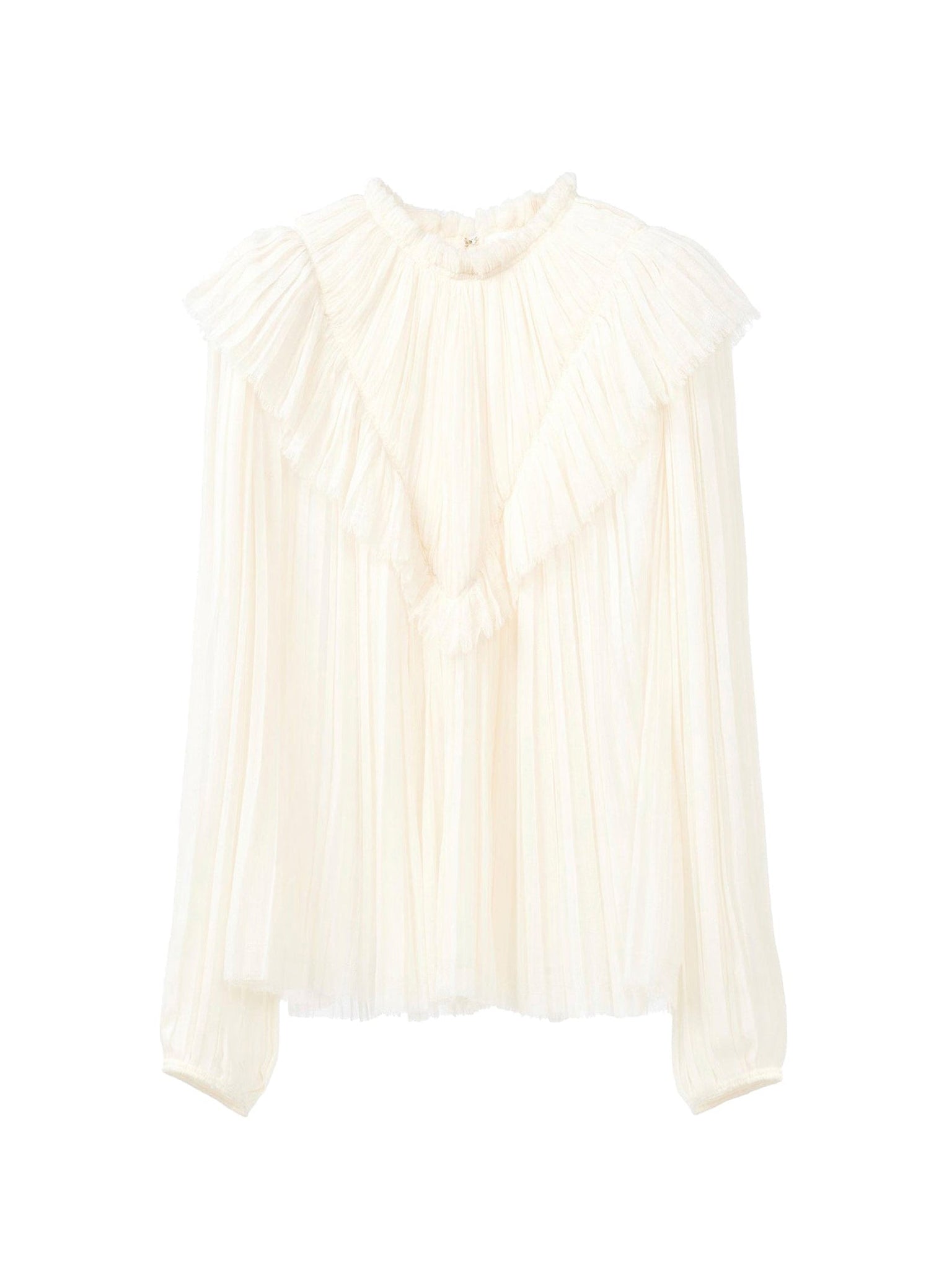 Blouse plissée en laine - Eden White