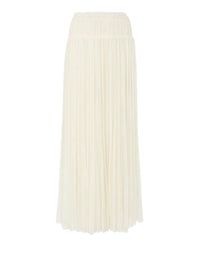 Jupe plissée artisanal en laine vierge - Eden White