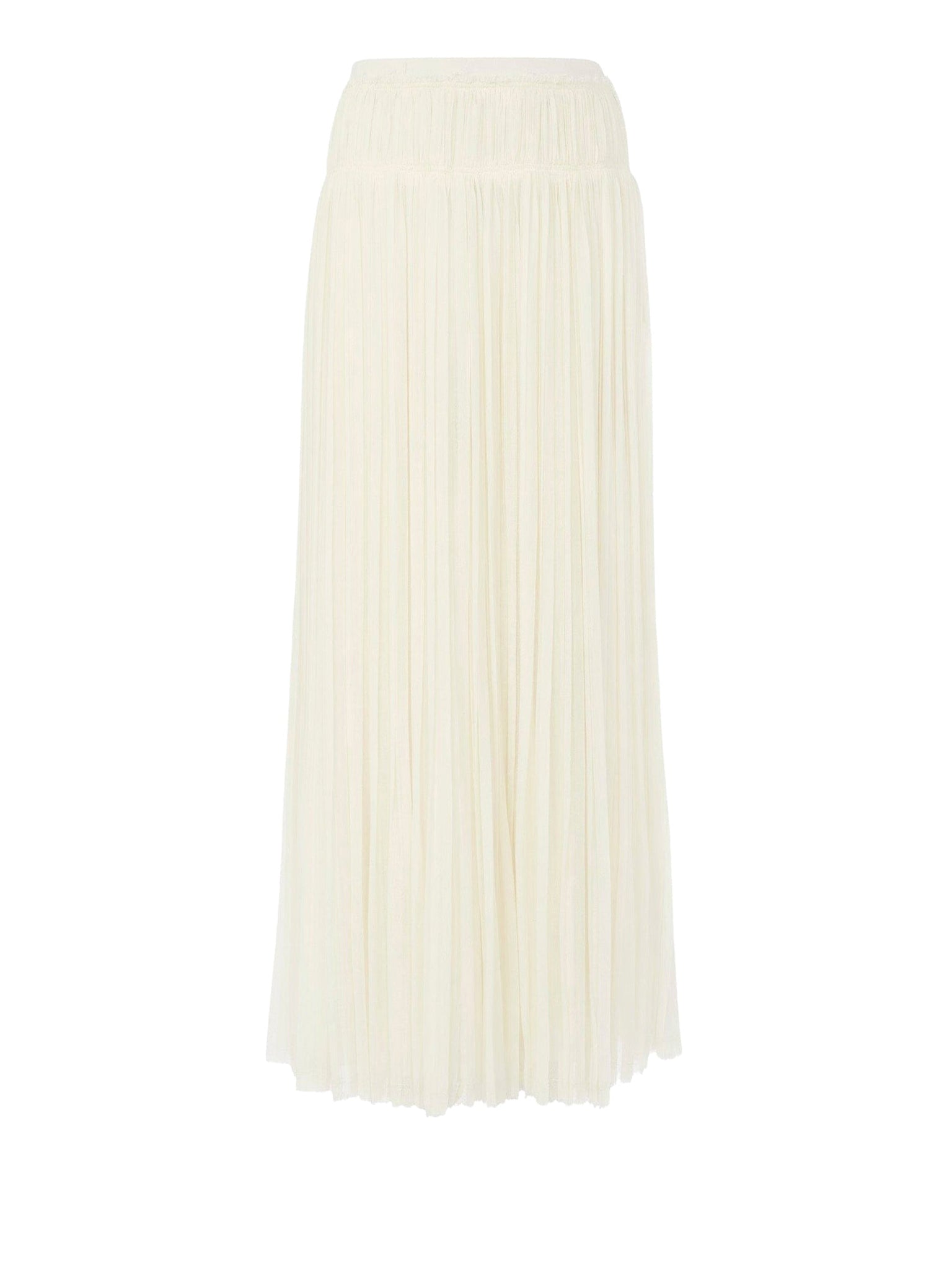 Jupe plissée artisanal en laine vierge - Eden White