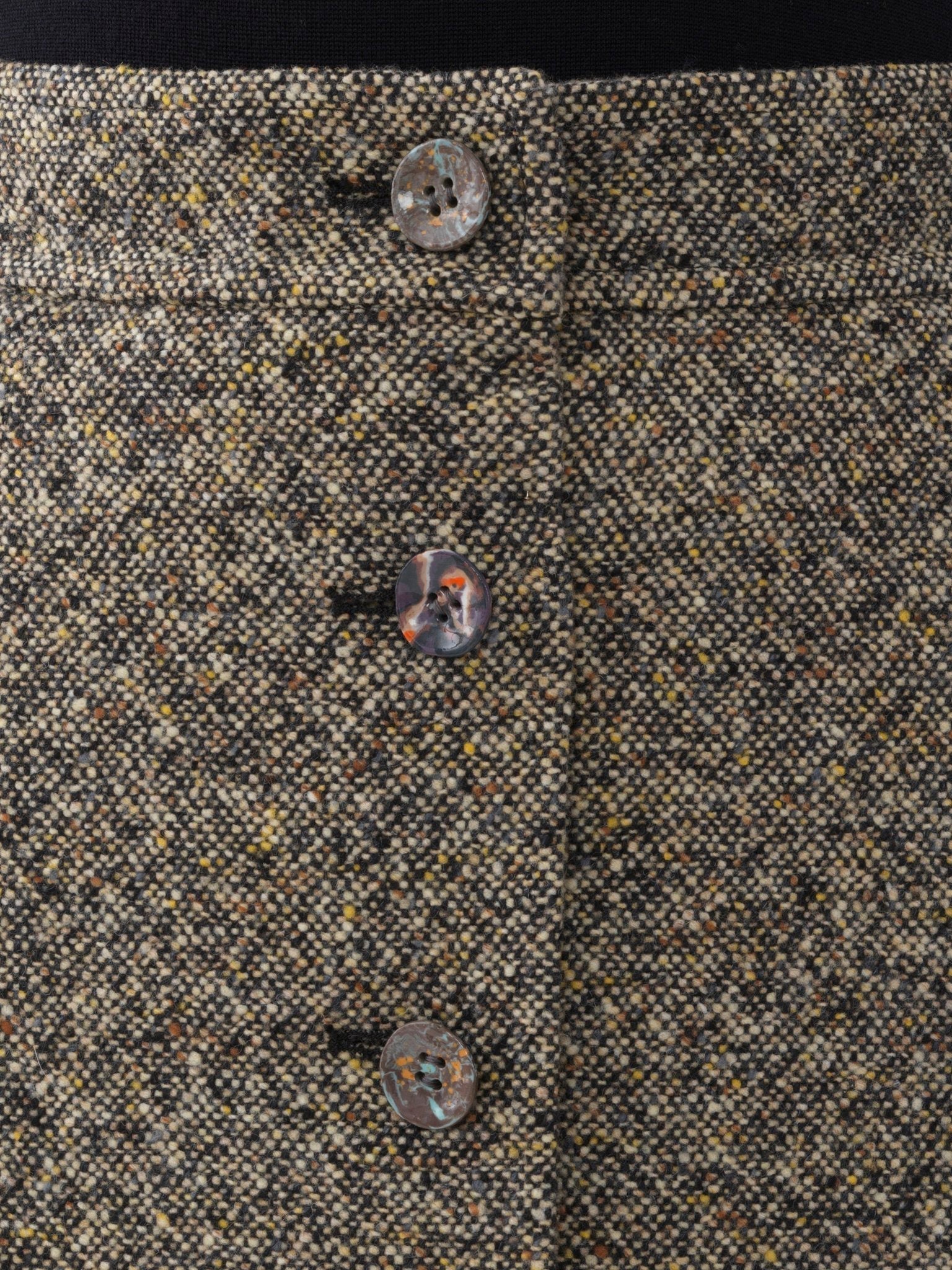 Mini jupe tweed trapèze en laine vierge - Mainly Brown