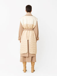 Trench avec gilet détachable en laine - Pearl Beige