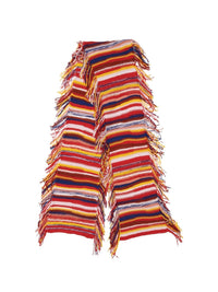Écharpe à franges en cachemire - Multicolor Red