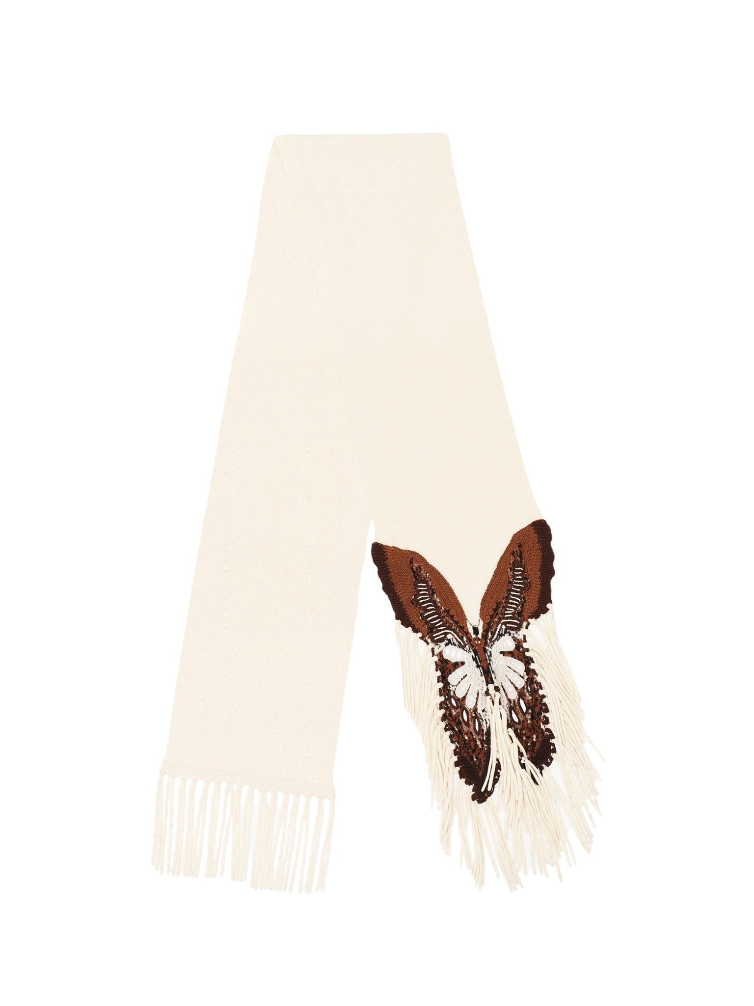 Écharpe papillon en laine - Natural White