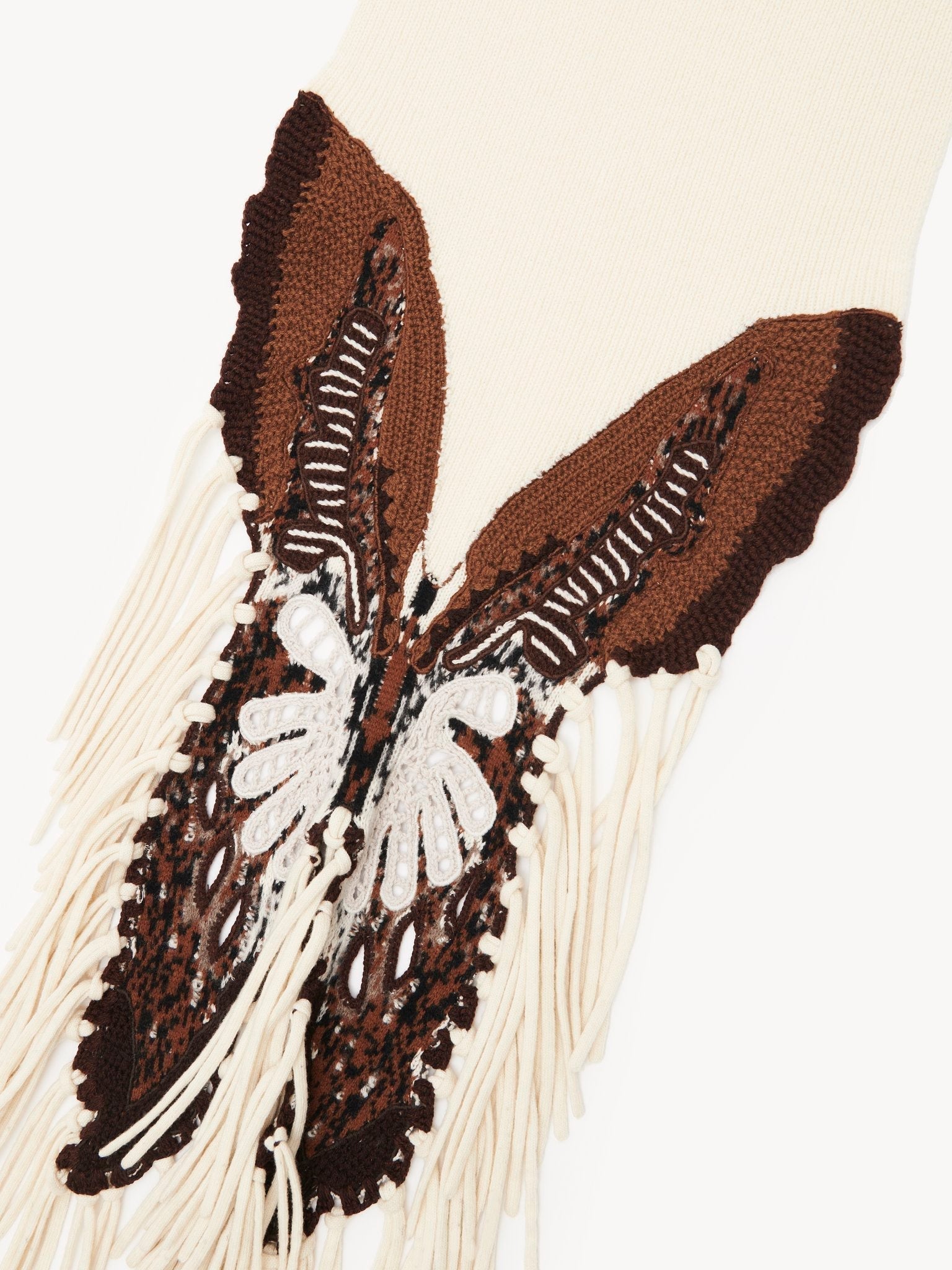 Écharpe papillon en laine - Natural White