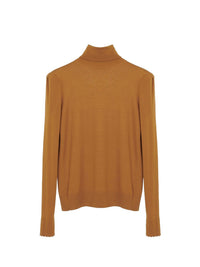 Pull à col roulé en laine - Dusty Camel