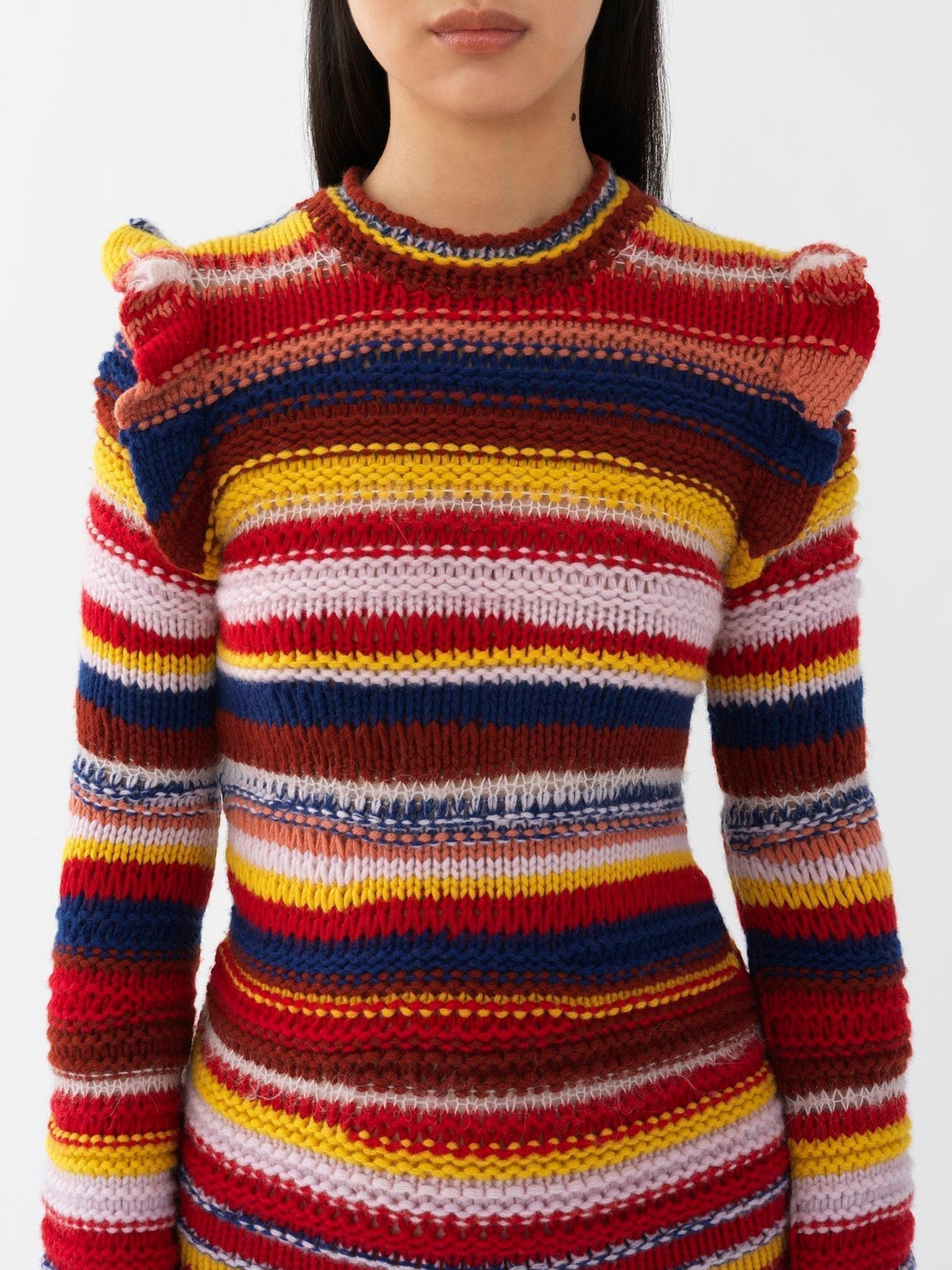 Pull ajusté en cachemire - Multicolor Red