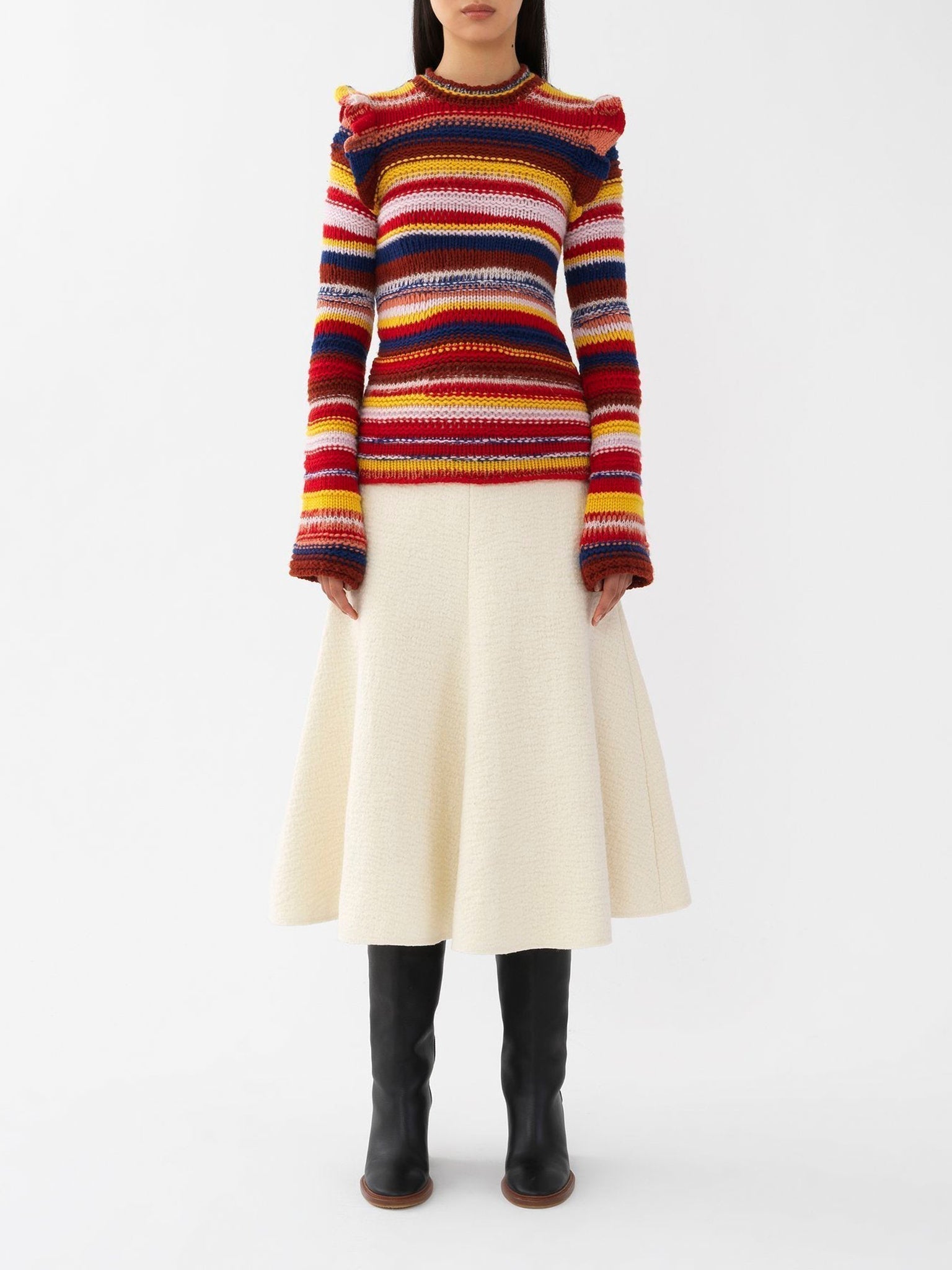 Pull ajusté en cachemire - Multicolor Red