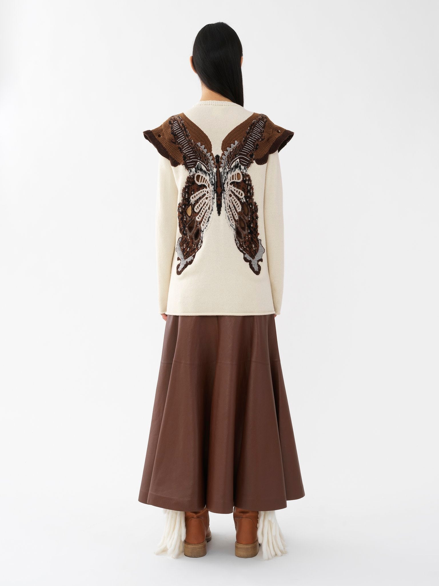 Pull papillon en laine - Natural White