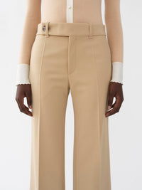 Pantalon large évasé en laine vierge - Barley Brown