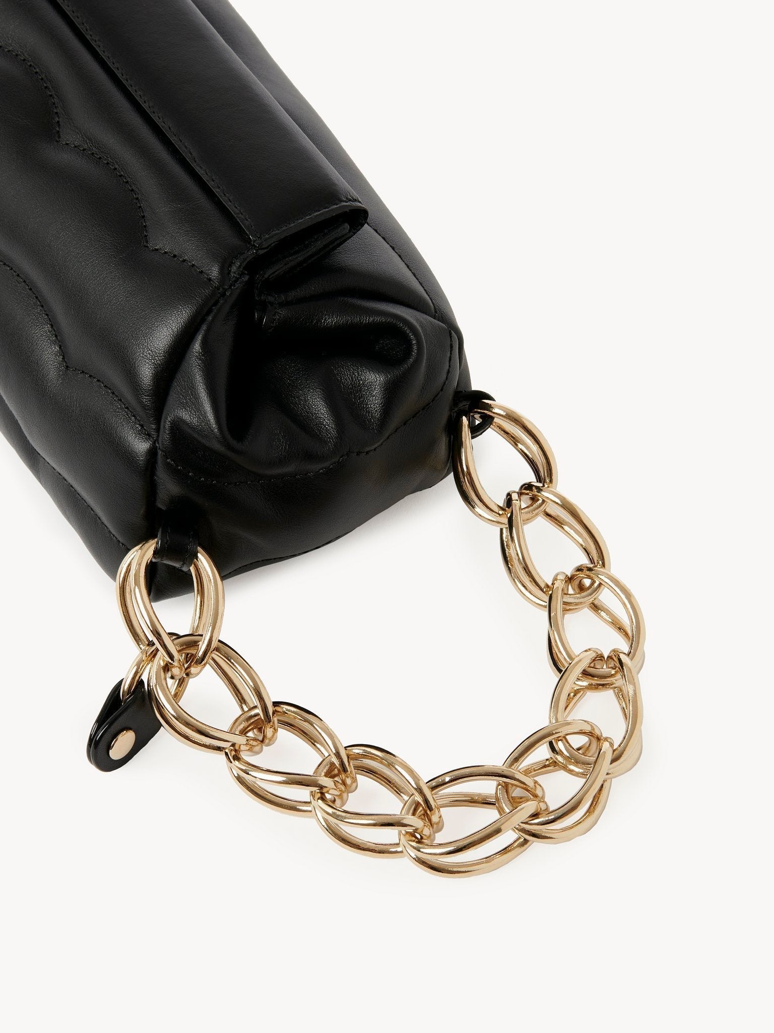 Sac minaudière en cuir matelassé - Black