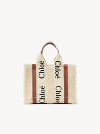Petit sac cabas Woody à bandoulière en cuir - Mild Beige