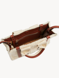 Petit sac cabas Woody à bandoulière en cuir - Mild Beige
