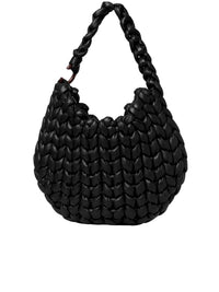 Grand sac hobo Wooden C en cuir - Black