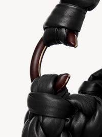 Grand sac hobo Wooden C en cuir - Black