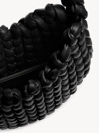 Grand sac hobo Wooden C en cuir - Black