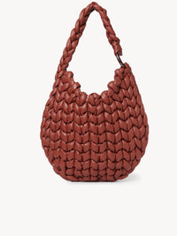 Grand sac hobo Wooden C en cuir - Sepia Brown