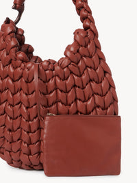 Grand sac hobo Wooden C en cuir - Sepia Brown