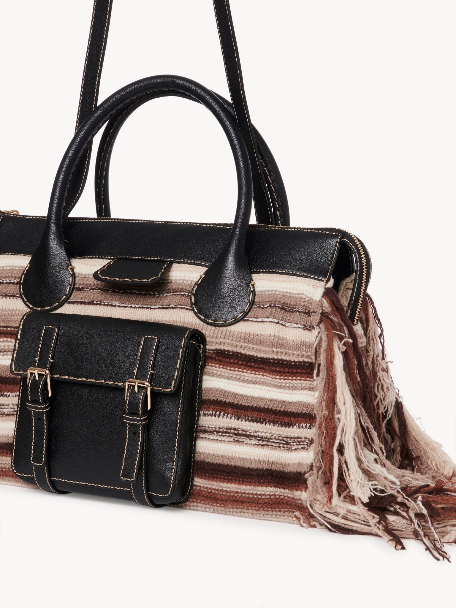Grand sac Edith en cachemire - Multicolor Black