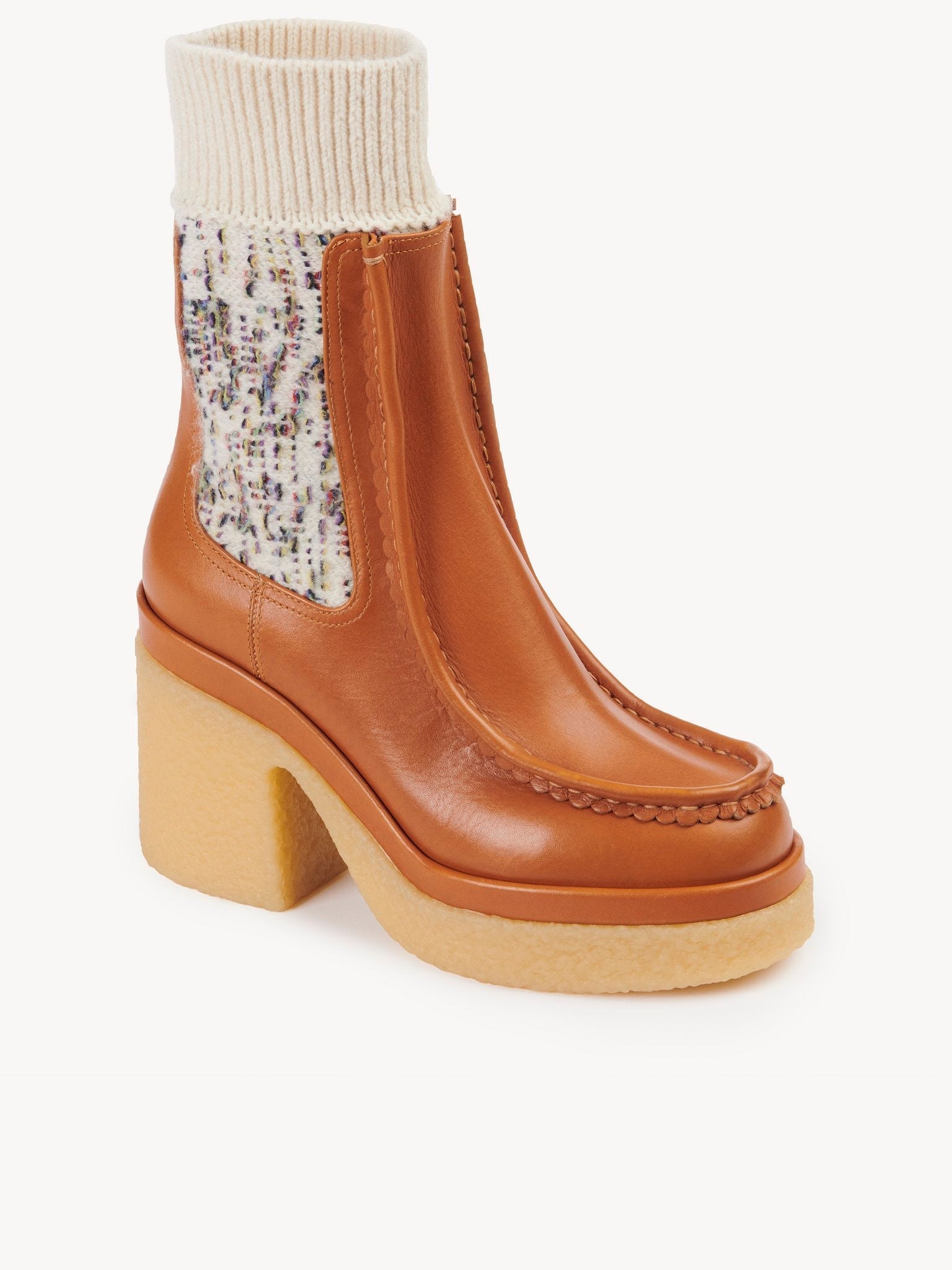 Bottines Jamie hautes en cuir - Luminous Ochre