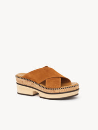 Mules Laia en cuir suédé - Caramello