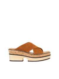 Mules Laia en cuir suédé - Caramello
