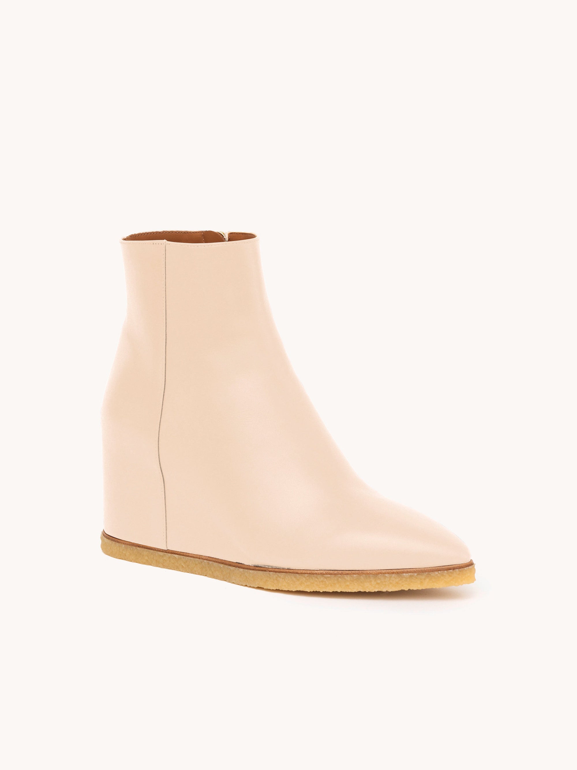 Bottines Moreen en cuir souple - Beige Perle