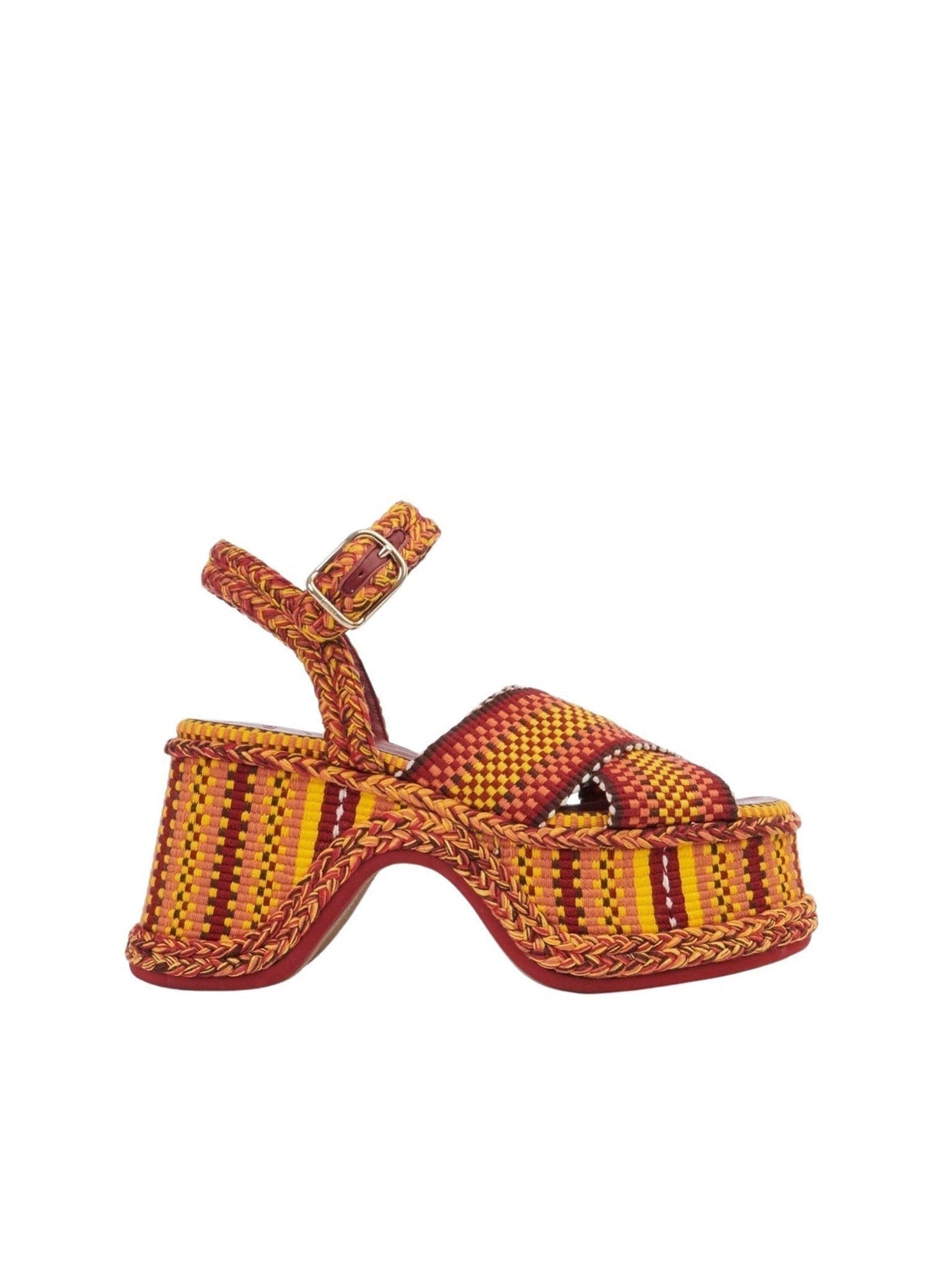 Sandales compensées Meril en cuir - Sunset Orange