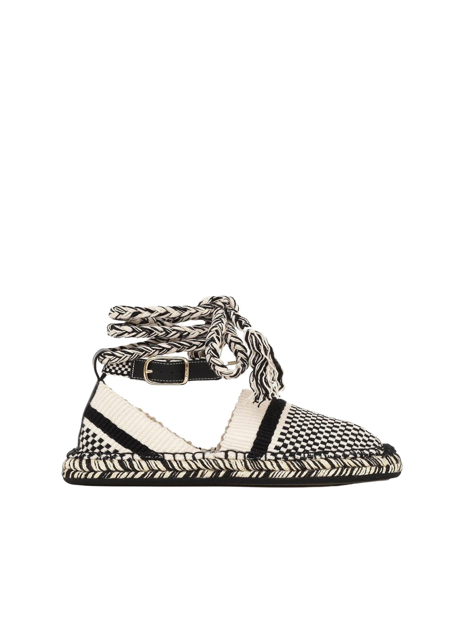 Espadrilles Meril en cuir - White & Black