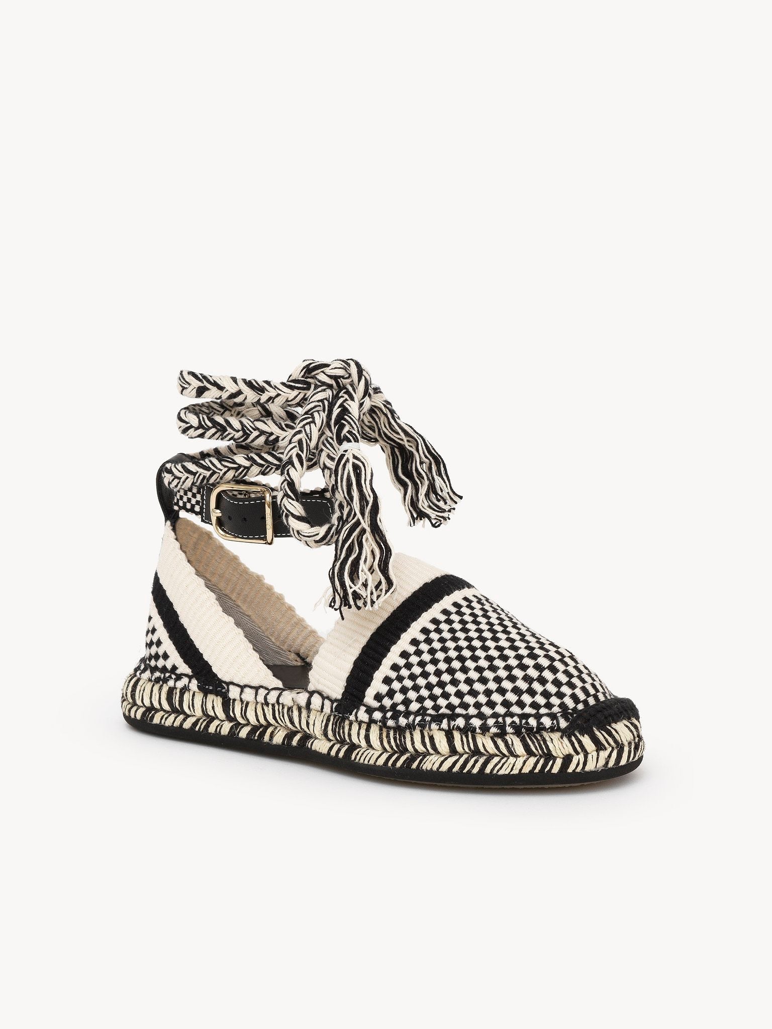 Espadrilles Meril en cuir - White & Black