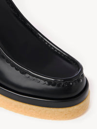 Bottines chaussettes à enfiler en cuir - Black