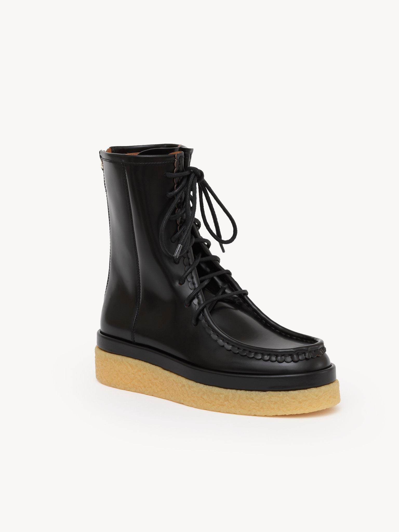 Bottines à lacets en cuir - Black