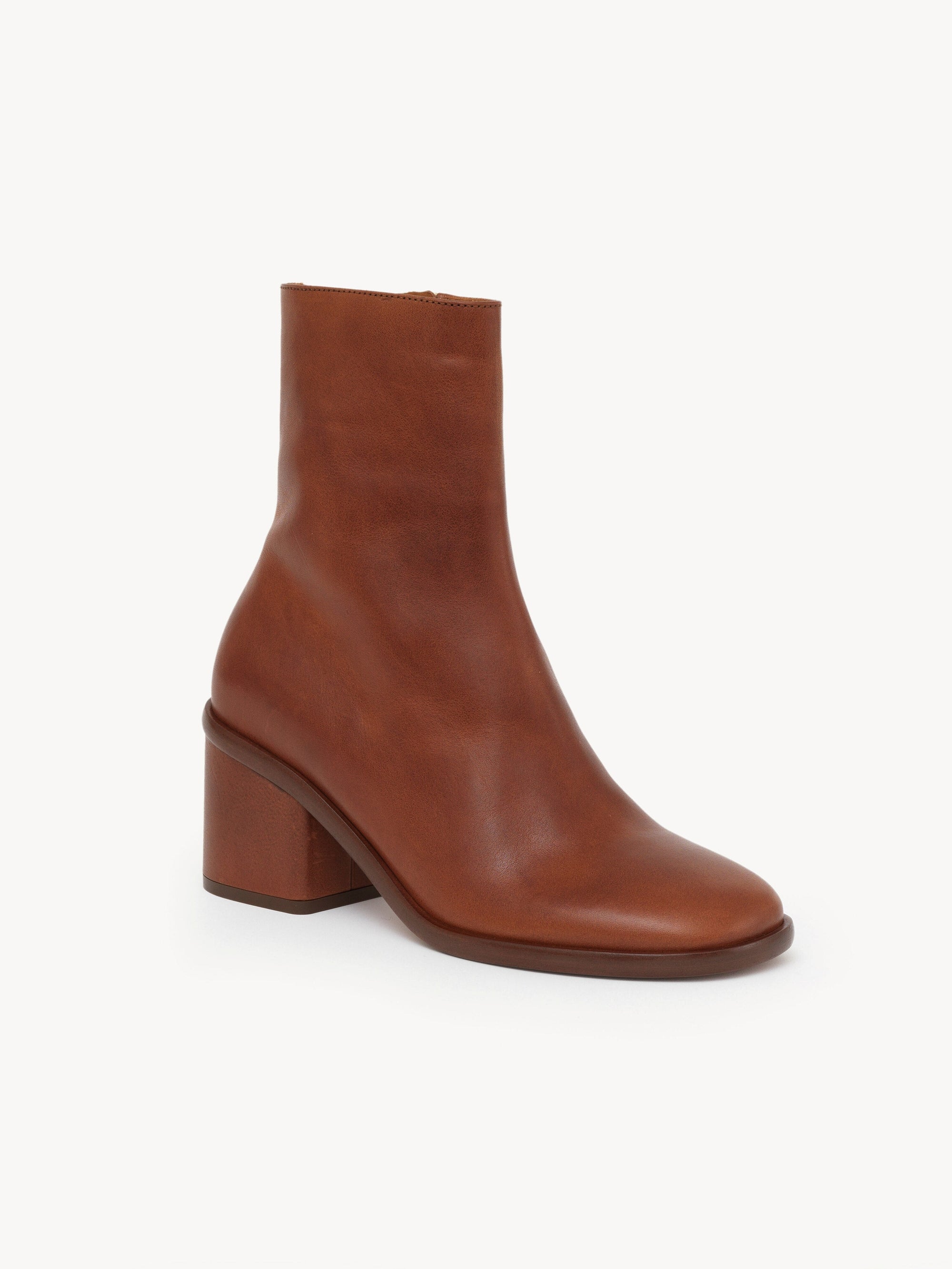 Bottines à talons Meganne en cuir - Rosewood Brown