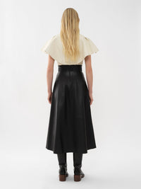 Top volanté en cuir - Confident White