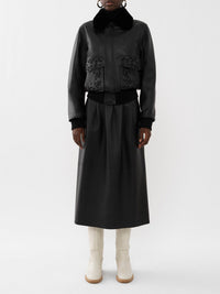 Veste en cuir brodée - Black