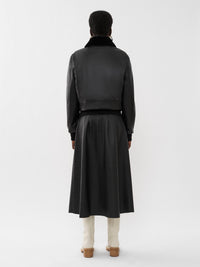Veste en cuir brodée - Black