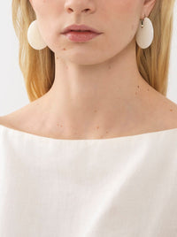 Boucles d'oreilles Jemma en laiton et pierre semi préçieuse - White