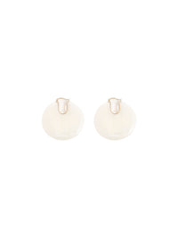 Boucles d'oreilles Jemma en laiton et pierre semi préçieuse - White