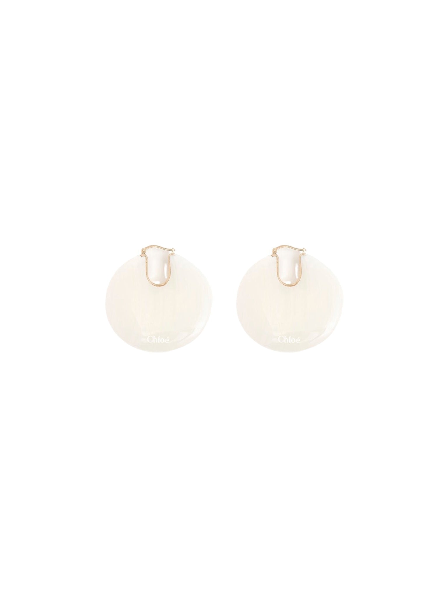 Boucles d'oreilles Jemma en laiton et pierre semi préçieuse - White