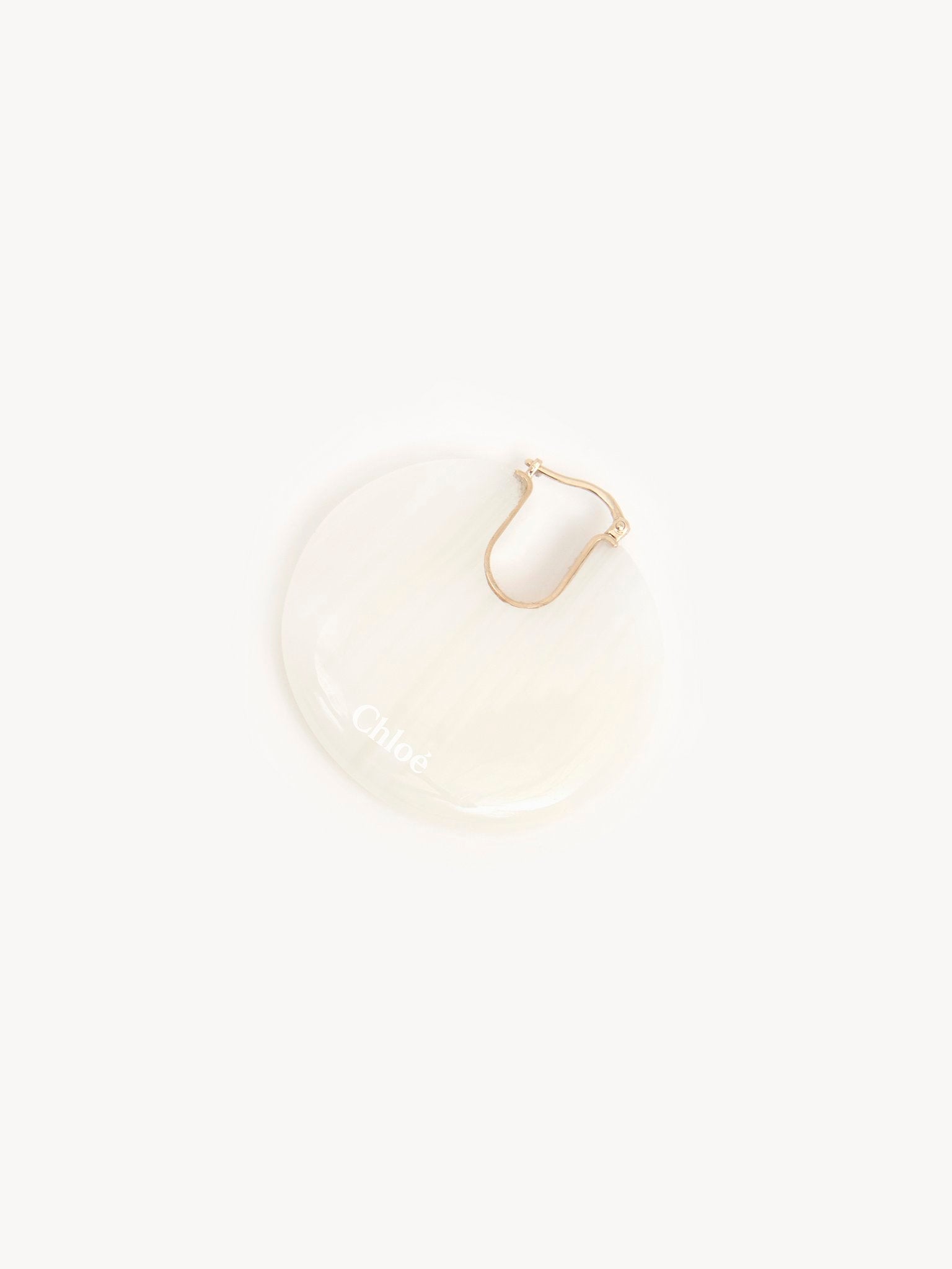 Boucles d'oreilles Jemma en laiton et pierre semi préçieuse - White