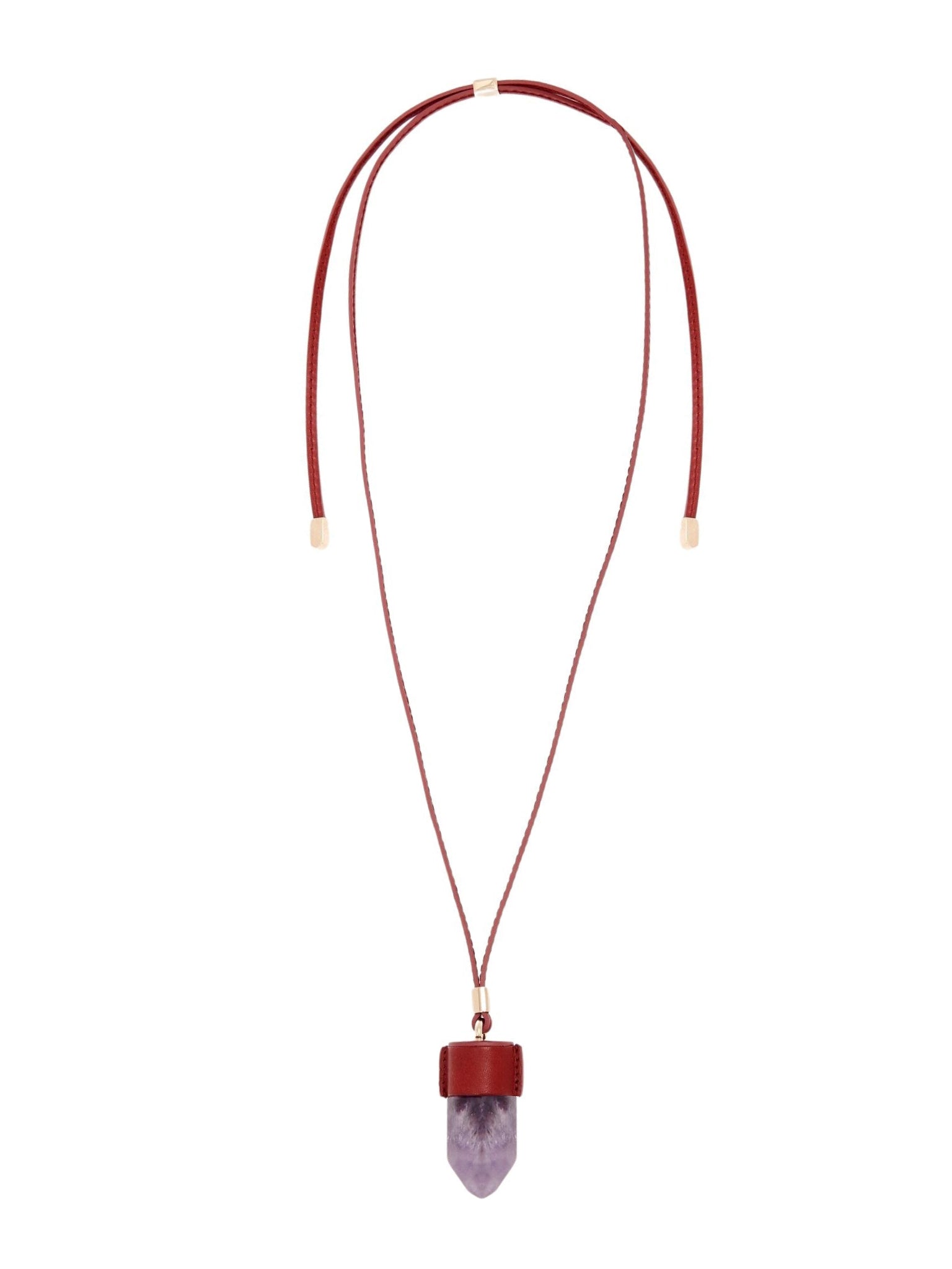 Collier moyen Jemma en laiton et pierre semi préçieuse - Purple & Purple