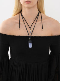 Collier moyen Jemma en laiton et pierre semi préçieuse - Blue & Blue