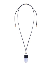 Collier moyen Jemma en laiton et pierre semi préçieuse - Blue & Blue