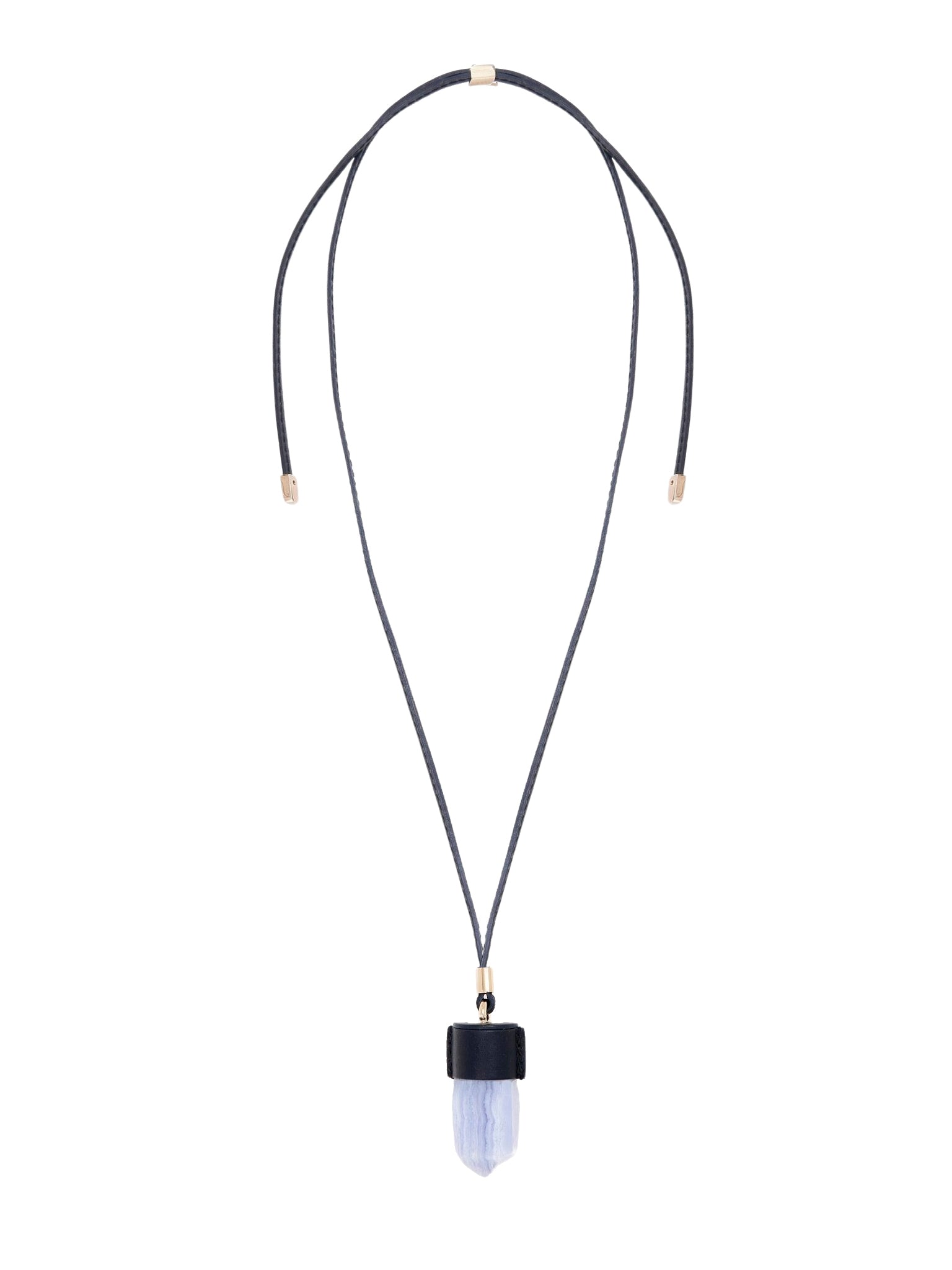 Collier moyen Jemma en laiton et pierre semi préçieuse - Blue & Blue